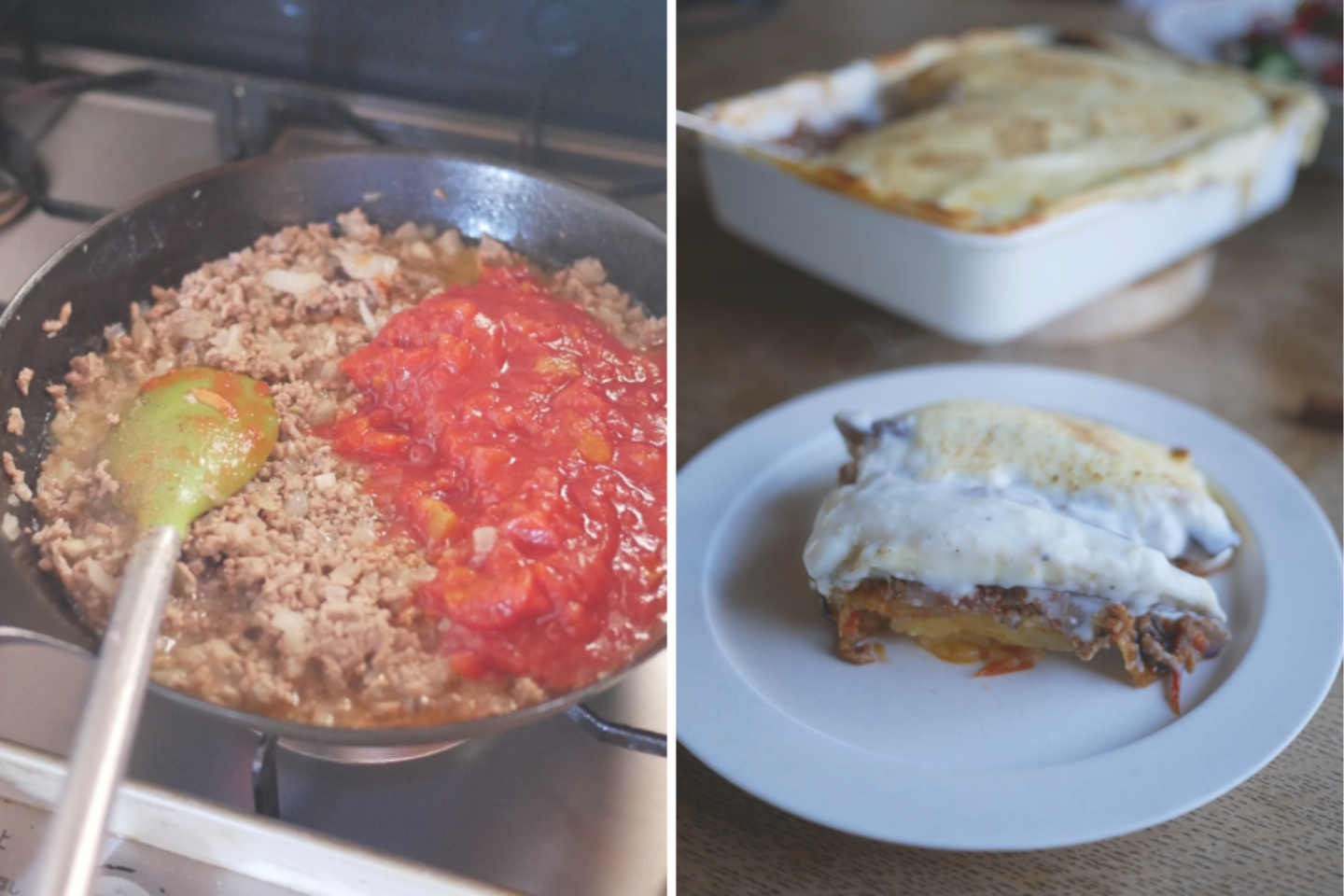 娘（中3）のリクエストで一緒に作ったミートソースたっぷりのギリシャ料理「ムサカ」の味は…【お米農家のヨメごはん】