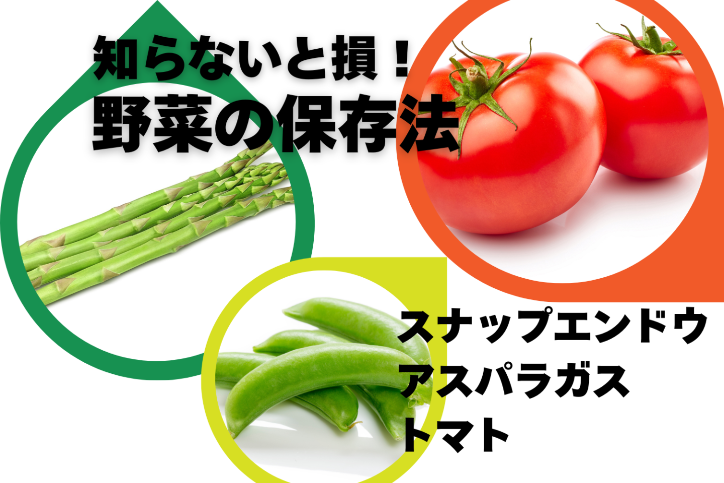 知らないと損！【スナップえんどう・アスパラガス・トマト】美味しさ長持ち保存法
