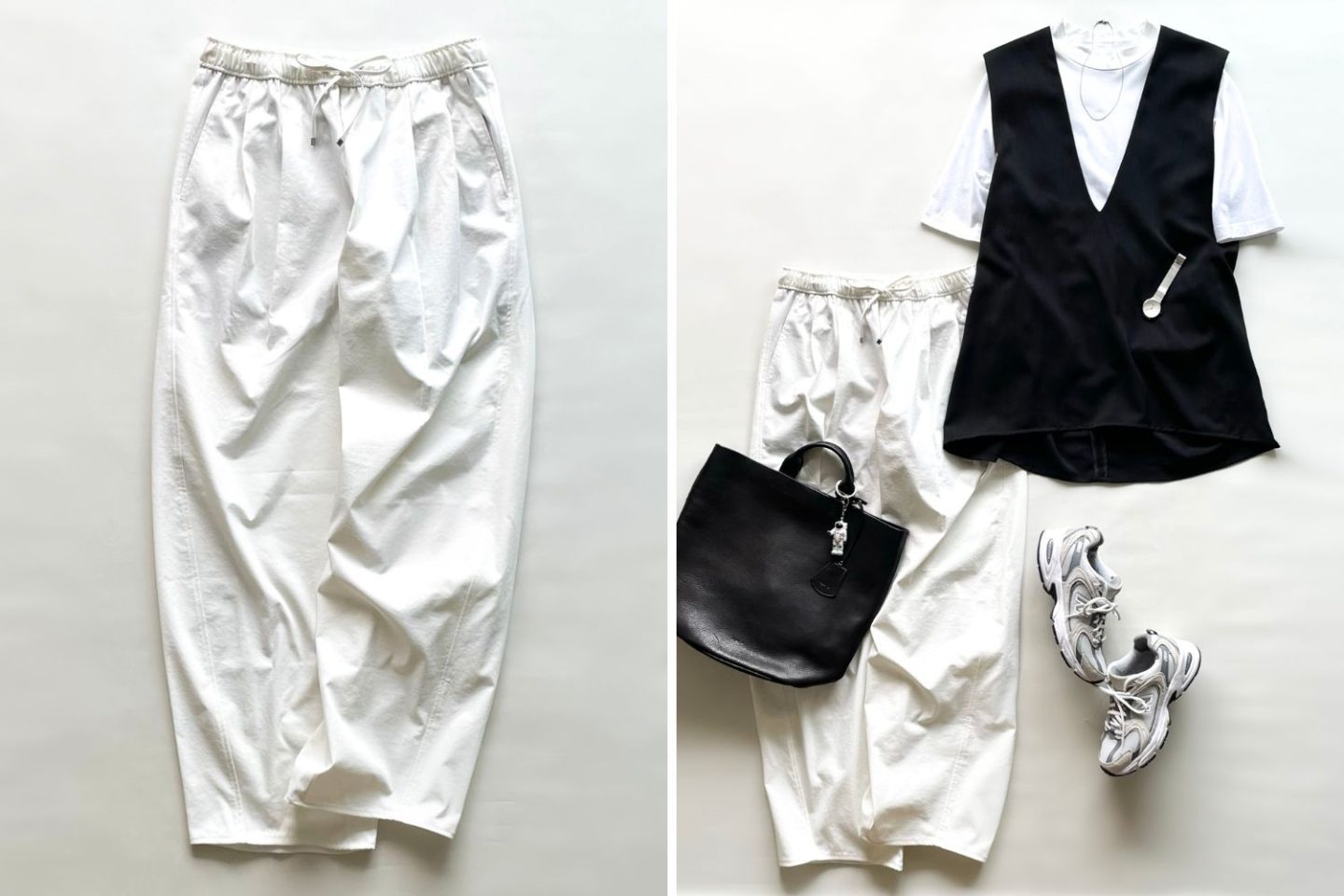 「GU」のバレルレッグ（2,990円）で「白パンツ」を新鮮＆上品に！裏地付きも優秀【4ケタアイテムで叶えるオシャレvol.114】