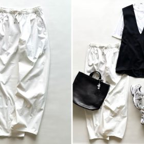 「GU」のバレルレッグ（2,990円）で「白パンツ」を新鮮＆上品に！裏地付きも優秀【4ケタアイテムで叶えるオシャレvol.114】