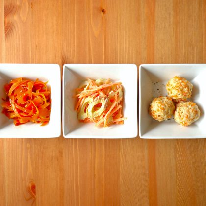 【京（みさと）さんのレンチンお弁当おかず】「にんじん」でサラダ、きんぴら、つくねの簡単3品！