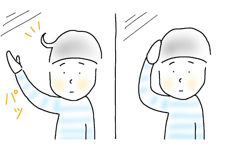 朝の鏡の前。息子（小4）が「寝ぐせ」との戦いに挑むも、結局…【9歳あるある】