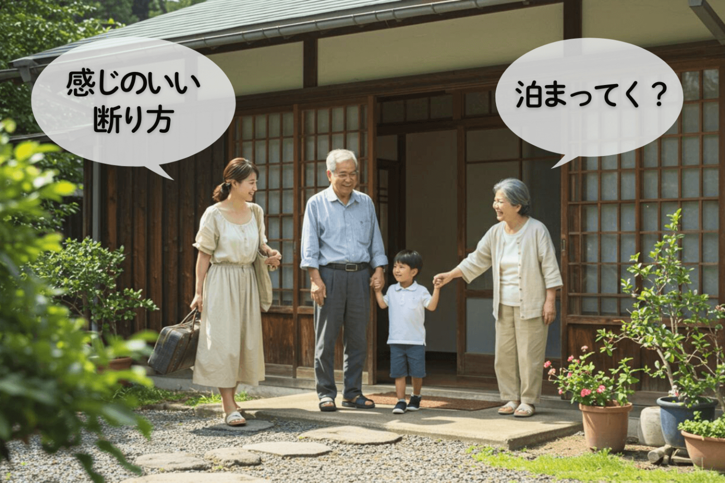 義実家に泊まりたくない！「感じのいい断り方」を既婚女性119人に聞いてみたら…使える神対応が続々！