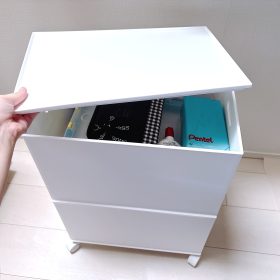 【ニトリのおすすめ】子どもの学用品の置き場がない…！「キャスター付きNインボックス」トータル約2,000円でスッキリ解決