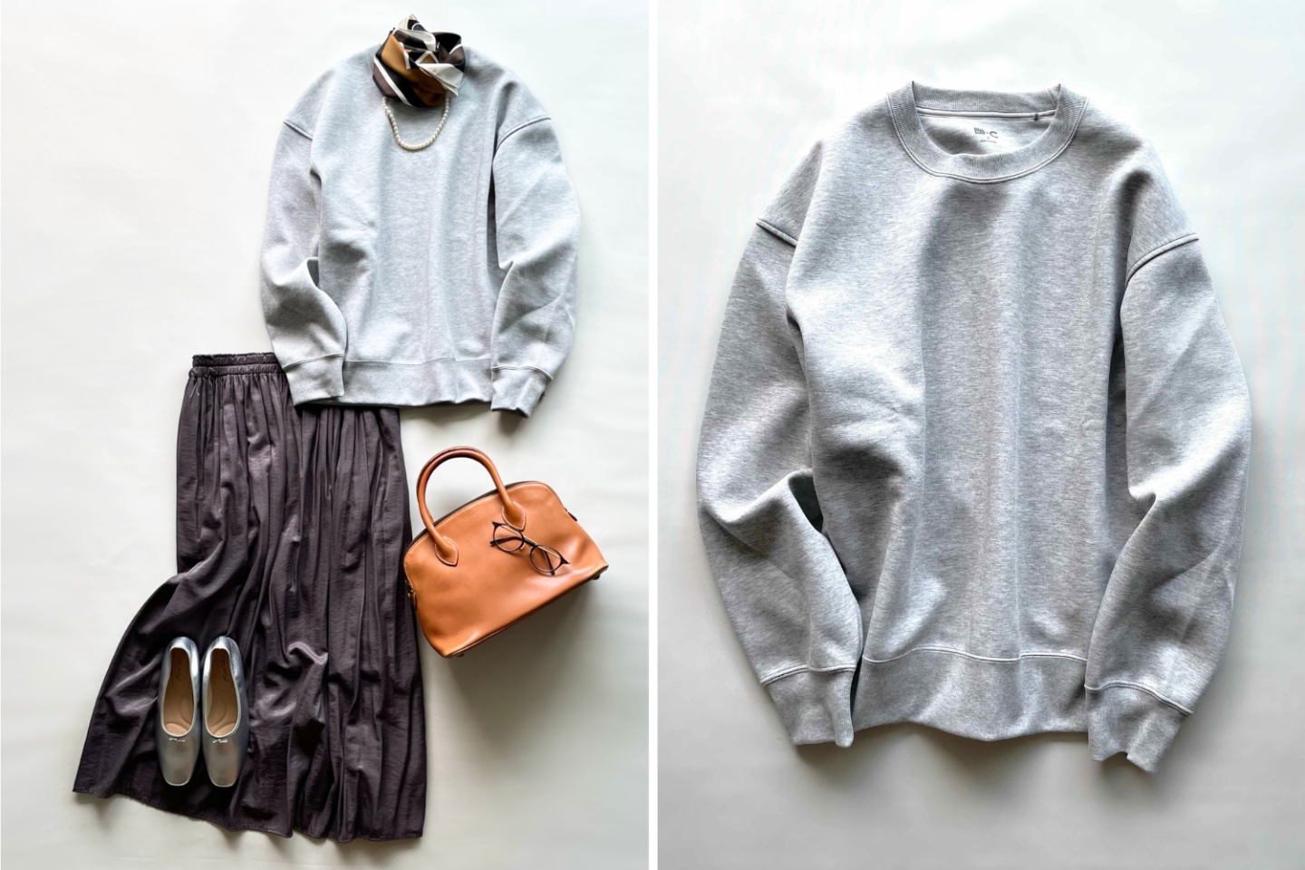 「ユニクロ：C」の“きれいめ”スウェット（3,990円）ならニット感覚で仕事服にも！【4ケタアイテムで叶えるオシャレvol.123】