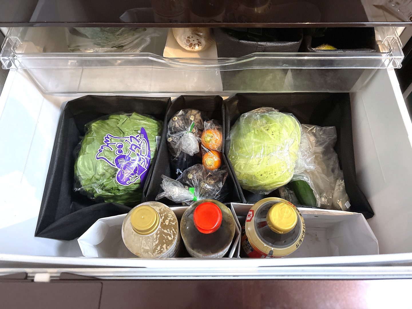 【ニトリのおすすめ】冷蔵庫の野菜室がスッキリ整う！「抗菌野菜収納袋」で紙袋収納から卒業しました