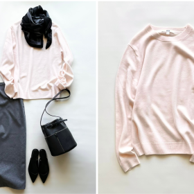 「ユニクロ」“ベビーピンク”のカシミアニット（9,990円）は大人の甘さ。やわらか＆華やか！【4ケタアイテムで叶えるオシャレvol.127】
